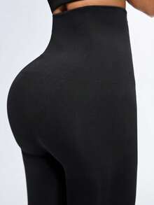 Eassivo Eassivo Women's Casual High Waist Slimming Shaping Leggings - Black - View 7