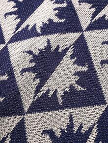 ROMWE MEN Men's Front Button Vintage Casual Everyday Jacquard Breathable Knit Cardigan - Navy Blue - View 5