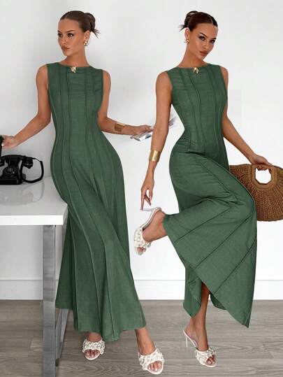 Siren Gaze New Arrival Summer Pleated Sleeveless A-Line Dress