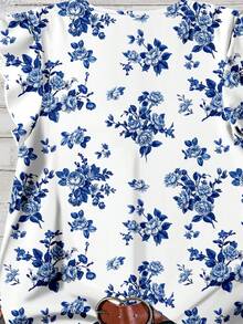 Rusticease 女士休闲碎花衬衫，简约风格，适合春夏度假穿着 - 彩色 - 查看 4