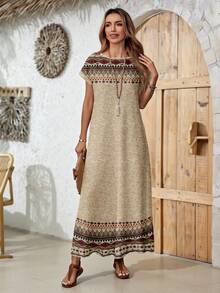 EMERY ROSE Women's Casual Printed Short Sleeve Dress - Multicolor - View 3