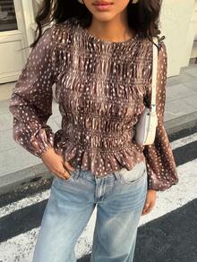 Aidyla 时尚休闲长袖女式衬衫 - 彩色 - 查看 1