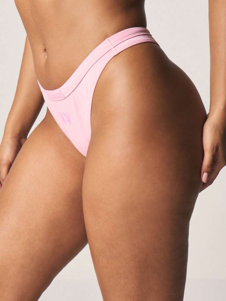 Missguided x Playboy Doppel-Hasen-Logo Hoch-Ausschnitt String Unterwäsche, Slip, dehnbar, bequem, Alltagsintimwäsche