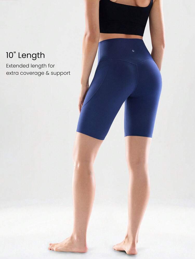 10" FeatherFit™ Flex Biker Shorts With Side Pockets Low Impact Yoga Pilates Daily