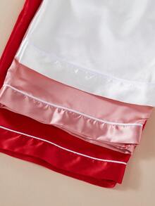 6pcs Solid Color Faux Silk Camisole & Pants Set - Multicolor - View 7