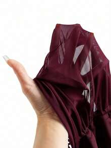 Swim Vcay Bikini de verano de unicolor con tirantes de espagueti desmontables - Burdeos - Ver 6