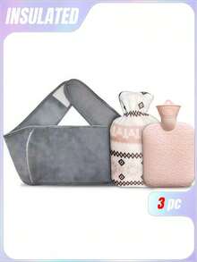 SHEIN 三件套水暖腰带 宝特瓶暖水袋暖腰带热手暖宝暖腰暖肚注水腰带。 - 彩色 - 查看 1