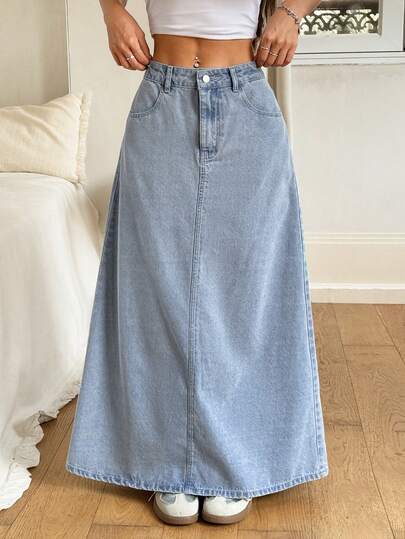 Rivivi Women's Fashionable Denim A-Line Skirt