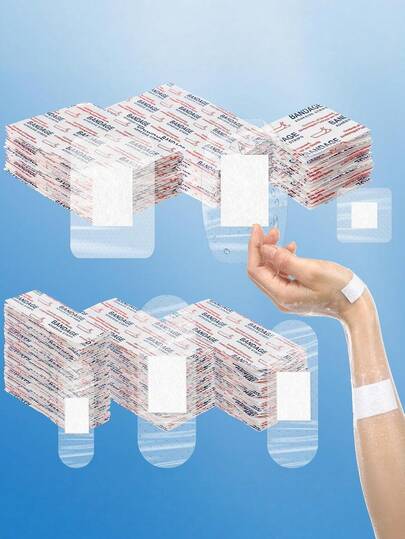 60pcs/Set Pcs Transparent Finger Bandage, Plaster Dressing, High Elasticity Emergency Bandage
