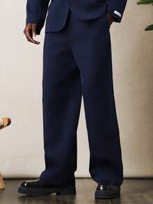 SUMWON Navy Two Piece Business Suit With Button Front Jacket And Matching Dress Pants For Professional Office Wear - Navy Blue - View 4