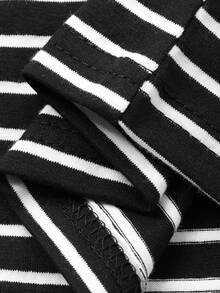 DAZY 女童条纹印花圆领休闲无袖连体裤家居服 - 黑與白 - 查看 8