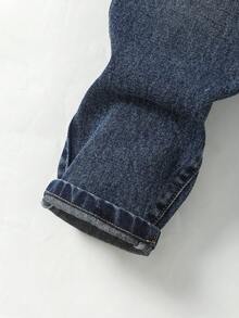 Tween Boy Pocket Distressed Tapered Casual Versatile Jeans - Dark Wash - View 6