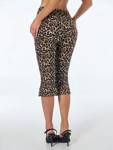 Sweetina 夏季女士休闲豹纹七分裤 - 彩色 - 查看 2