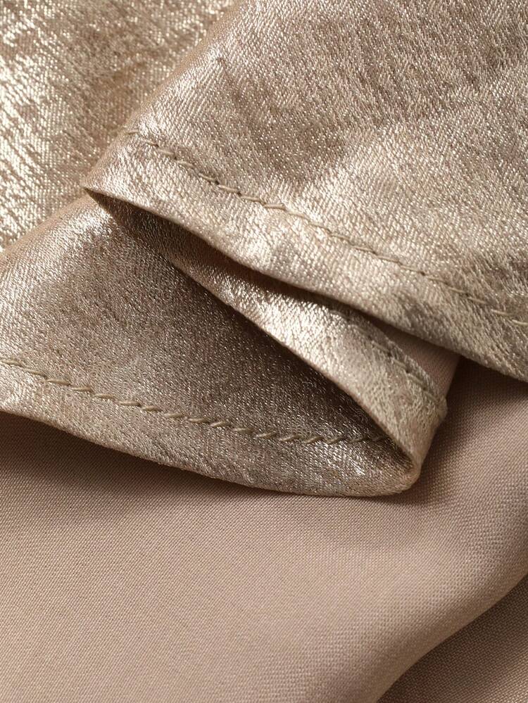 Women's Elegant Solid Color Draped Neck Sleeveless Top And Skirt 2-Piece Set, Summer,Wedding Guest Dress Women