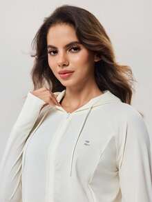 OutZeal Women Sun-Proof Jacket Summer Camping Hiking UV Protection Quick-Drying Cool Touch Hooded Long Sleeve Feature Thumbhole - White - View 9