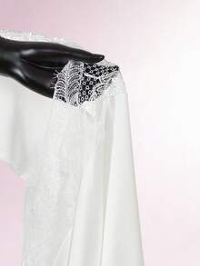 Amplova 2026 New New Style Satin Lace Design Elegant French White Mini Dress ,Summer Dress - White - View 10