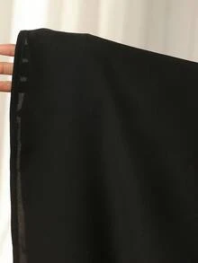 Al Najma Women's Summer Beach Vacation Patchwork Print Sleeveless Long Jacket And Criss-Cross Halter Dress Set - Black - View 8