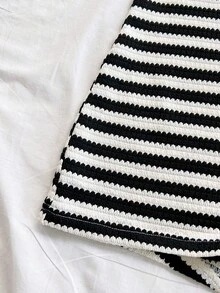 Soleia Mono de verano con detalles de anillo y tirantes para mujer - Blanco y Negro - Ver 5