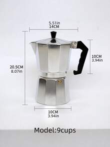 1 buah Moka Pot, Pembuat Kopi Katup Tunggal Aluminium, Seduh Espresso, Pemanasan Langsung, Penting untuk Istirahat Kopi Santai di Luar Ruangan - Perak - View 7