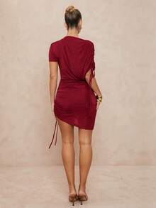 Lumalex Premium Party, Spring Festival, Wedding Mini Dress For Women,Summer Dresses For Women - Burgundy - View 4