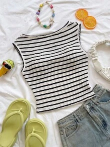 Soleia Women's Casual Striped Pattern Fitted Blouse, Suitable For Summer Vacation And Daily Commute - Multicolor - View 1