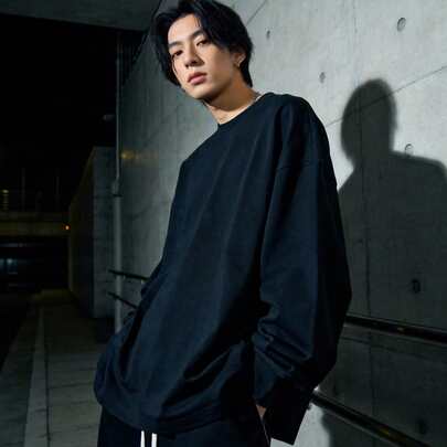 Jersey Boxy Fit Manga Larga Black Estilo Streetwear Urbano Oversize Casual