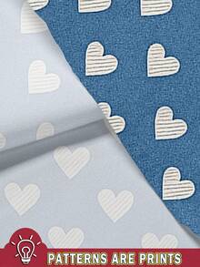 Manfinity Homme 1pc Men's Summer Valentine's Day Date Heart Print Short Sleeve Shirt, Couple Matching Spring To Summer Vacation Outfits  Holiday Outfits Summer Holiday Outfits Summer Tops Going Out Tops Heart Print Shirts Blue Graphic Shirts Men And Woman Matching Outfits Summer - Multicolor - View 5