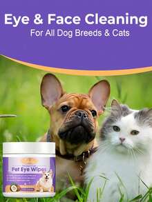 Cat Eye Cleaning Cotton Pads, Remove Tear Stains; Pet Eye Care Wet Wipes, Clean Eye Area Dirt And Skin Around Eyes. Dog & Cat Eye Wet Wipes - Gently Remove Tear Stains, Eye Debris, Secretions And Mucus - Coconut Oil Cleansing, Beautify And Remove Eye And Facial Odor - 100 Sheets - Multicolor - View 5