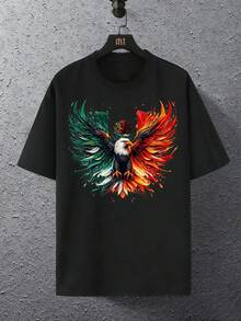 A men's round neck casual short top, elegant and casual, suitable for daily outings, Christmas, regular length, essential for travel - Negro - Ver 3