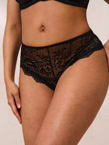 SHEIN BAE 3 条装花卉蕾丝交叉内裤内衣 - 彩色 - 查看 3