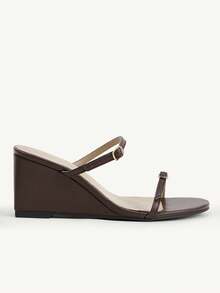 CUCCOO CHICEST Women's Buckle Design Casual Commuter Platform Sandals Elegant Shoes Wedding Shoes - Brown - View 6