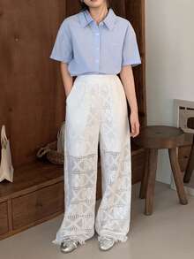 DAZY Tween Girls Loose Fit Pants - White - View 2