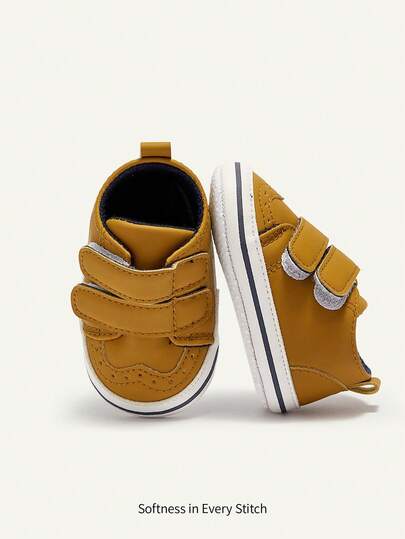 Cozy Pixies 一双春夏时尚休闲百搭儿童趣味可爱复古棕色男童田园风平底运动鞋