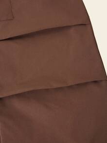 SHEIN Girls' Casual Fashion Raglan Sleeve T-Shirt With Contrast Stripes & Logo, Paired With Loose Fit Cargo Pants, 2 Pieces Set, Spring/Summer - Multicolor - View 5