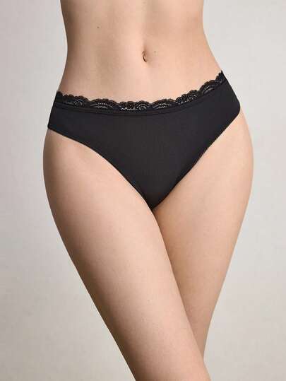 Ocili 闪亮蕾丝泳装内衣舒适女士丁字裤