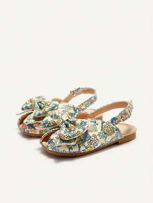 Cozy Pixies A Pair Of Fashionable Versatile Casual Fun Flowers Cute Bow Princess Style Pastoral Party Girls Baby Flat Sandals Suitable For Summer - Broken flower - View 10