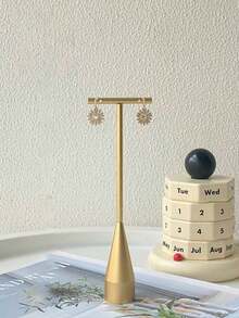 1pc/2pcs Elegant Metal T-Shape Earring Display Stand, Ring Display Holder, Suitable For Wedding, Valentine's Day, Party Gift Showcase Sun Travel Cool Back To School - Gold - View 11