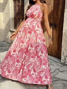 SHEIN 孕妇佩斯利印花连衣裙，休闲假日装 - 彩色 - 查看 3