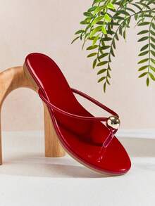 SHUZIA Women's Round Toe T Strap Thong Poolside Flip Flop Sandals - Chocolate Brown - View 6