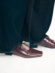 Mnmlis 女士平底鞋 - 酒紅色 - 查看 5