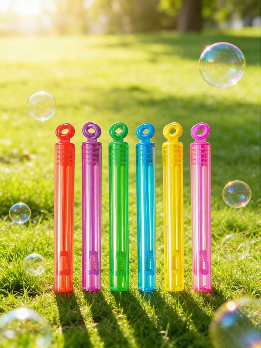 POKOJA LAND 6/12/24/48支装彩色玫瑰泡泡棒（不含泡泡液和空管），婚礼礼物、情人节礼物、感恩节礼物及其他节日礼物，适合派对、婚礼、室内/户外活动、春季至夏季泡泡派对。 - 彩色 - 查看 1