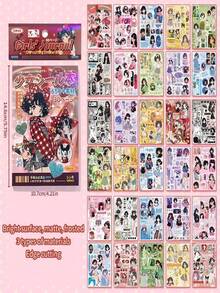 SHEIN Sách sticker phong cách Showa cổ điển, sticker phong cảnh hoài cổ thiên niên kỷ có thể thay đổi, đồ dùng tự làm hoạt hình dễ thương, đồ dùng học tập, đồ dùng cho năm học mới. - Nhiều màu - Xem 11