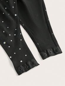 SHEIN EZwear 多件装黑色针织连体衣，休闲日常穿着 - 黑色 - 查看 8