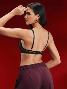 EmpressEnvy 迷人、优雅、提升和支撑女士性感文胸 - 黑色 - 查看 3