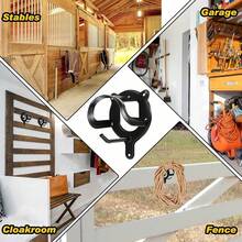 4 Counts Horse Bridle Rack Bracket Bridle Hooks Tack Storage Halter Hanger Metal Holder With Tubes And Screw For Horse Barn Supplies(Black) - Multicolor - View 4
