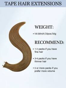 20pcs Tape In Hair Extensions Dark Brown #30 Color 18-26Inch Tape In Hair Extensions Human Hair 50g Remy Human Hair Extensions Tape In Hair Tape Ins Hair Extensions - S30 - View 5