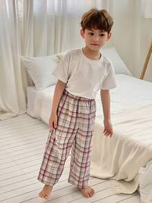 DAZY 男童格子宽松休闲舒适透气家居服 - 彩色 - 查看 4