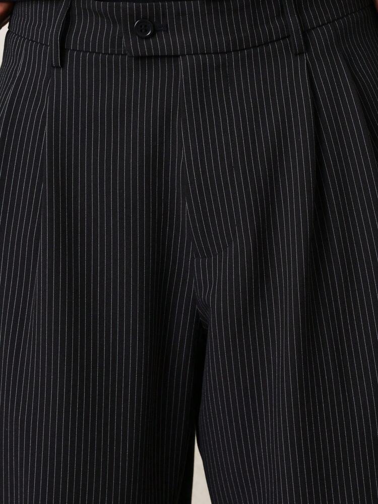 SUMWON Classic Formal Pinstripe Straight Leg Business Office Professional Dress Pants Trousers Corporate Workwear Tailored Suit Bottoms Plain