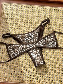 Swim Vcay 2pcs Women's Elegant Swimwear Set, Special Fabric, Beach Vacation, Spring/Summer 2026 - Brown - View 3