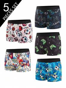 SHEIN 男童全印花舒适平角内裤 - 彩色 - 查看 3